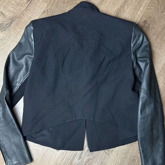 Helmut Lang | Lamb Leather and Wool Eon Biker Jacket - Picture 12 of 12